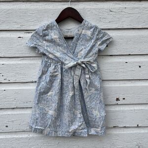 THIMBLE COLLECTION Wild Woods Cottagecore Rabbit Mushroom Cotton Wrap Dress- 4T